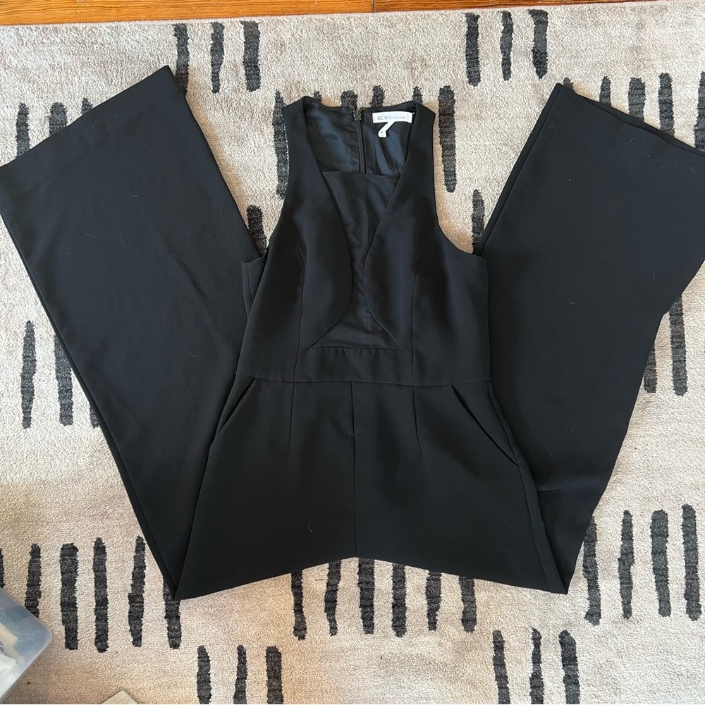 BCBG black wide leg jumpsuit size 12